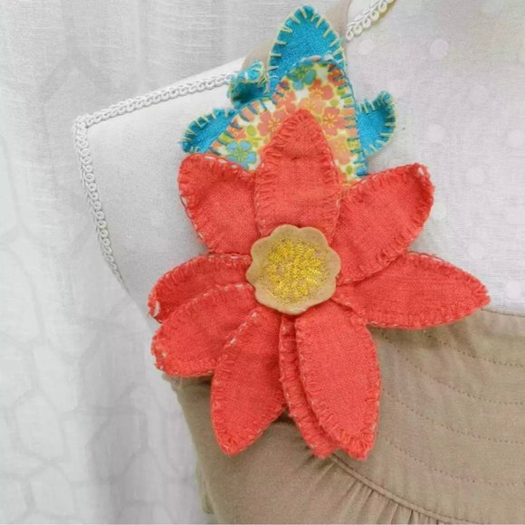 Judith March tan sundress with red flower - Picture 3 of 5